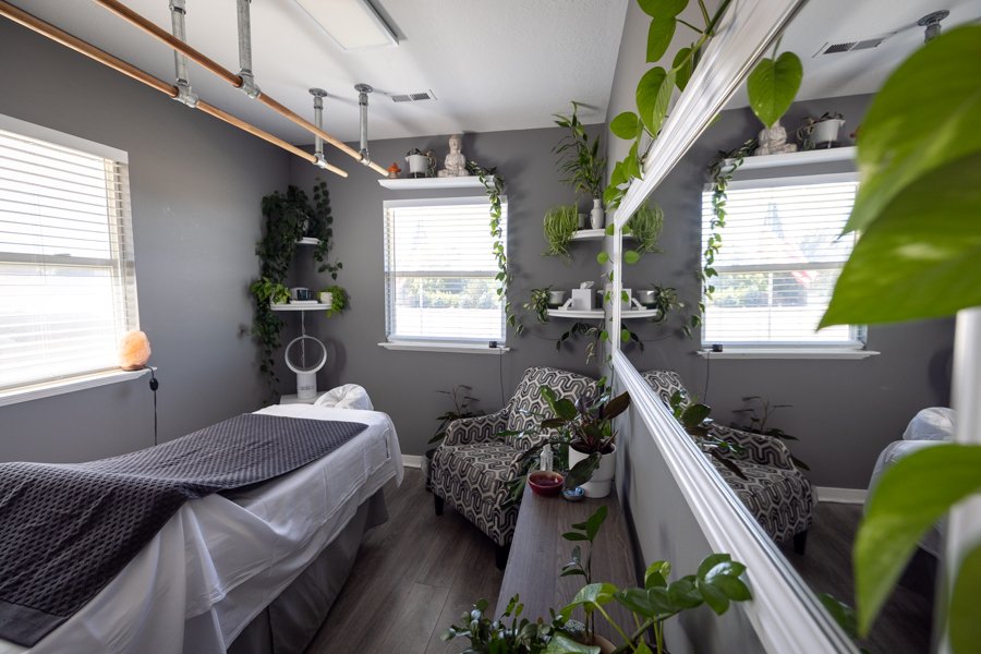 Studio 2 third angle showing the Ashiatsu ceiling bars detail.